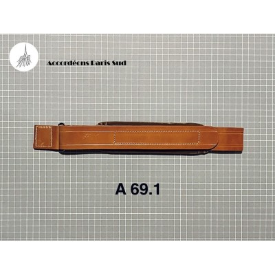 A69.1 - Courroie basse diatonique cuir velours havane